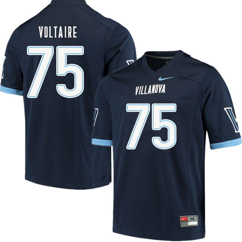 Men #75 Stephane Voltaire Villanova Wildcats College Football Jerseys Sale-Navy